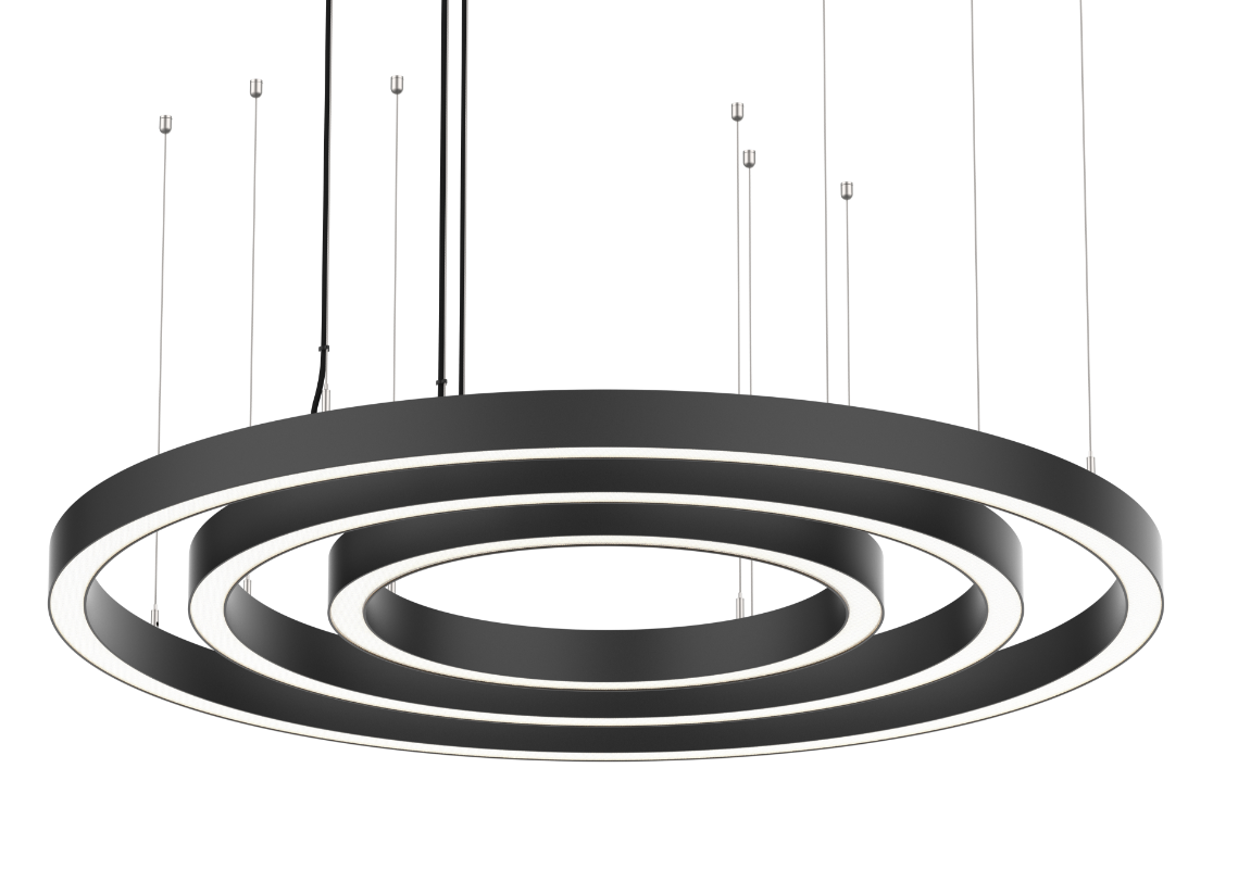 LS4060 80W Showroom light Modern LED Hanging Suspension Lamp Round Black White